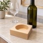 Wooden World - Traditional Square Beech Wood Wine Bottle Holder 11 x 11 x 4 cm, Unfinished