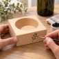 Wooden World - Traditional Square Beech Wood Wine Bottle Holder 11 x 11 x 4 cm, Unfinished