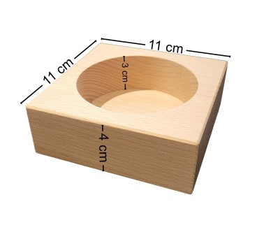 Wooden World - Traditional Square Beech Wood Wine Bottle Holder 11 x 11 x 4 cm, Unfinished