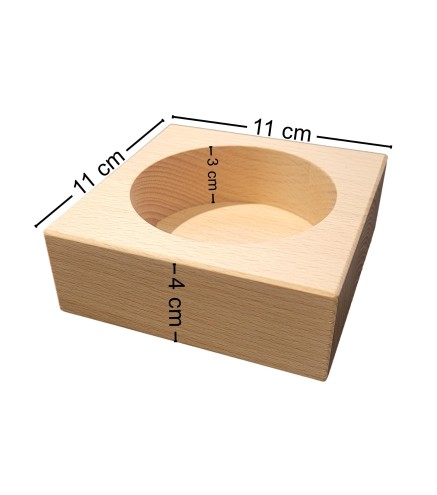 Wooden World - Traditional Square Beech Wood Wine Bottle Holder 11 x 11 x 4 cm, Unfinished
