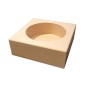 Wooden World - Traditional Square Beech Wood Wine Bottle Holder 11 x 11 x 4 cm, Unfinished