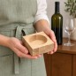 Wooden World - Traditional Square Oak Wine Bottle Holder 11 x 11 cm for Decoupage