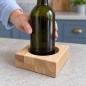 Wooden World - Traditional Square Oak Wine Bottle Holder 11 x 11 cm for Decoupage