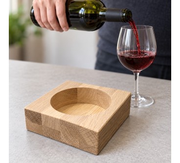 Square Oak Wine Bottle Holder 11 cm | Wooden World