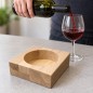 Wooden World - Traditional Square Oak Wine Bottle Holder 11 x 11 cm for Decoupage