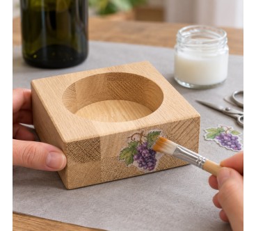 Square Oak Wine Bottle Holder 11 cm | Wooden World