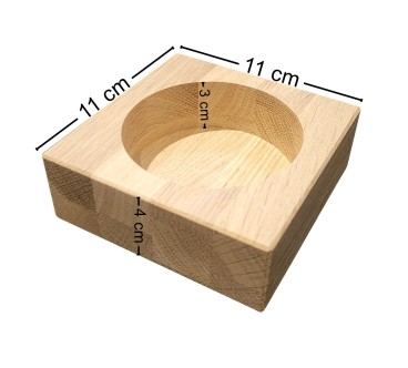 Wooden World - Traditional Square Oak Wine Bottle Holder 11 x 11 cm for Decoupage