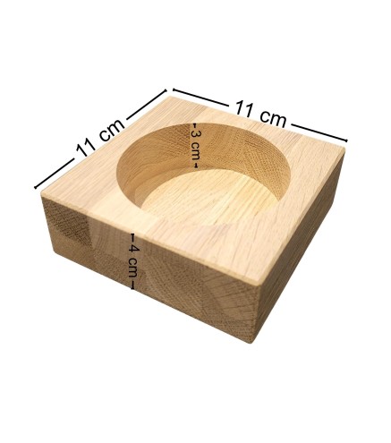 Wooden World - Traditional Square Oak Wine Bottle Holder 11 x 11 cm for Decoupage