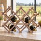 Wooden World - Folding Beech Wood Wine Rack for 10 Bottles