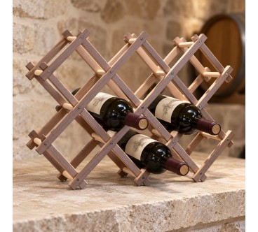 Folding Beech Wood Wine Rack for 10 Bottles | Wooden World
