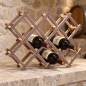 Wooden World - Folding Beech Wood Wine Rack for 10 Bottles