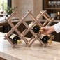 Wooden World - Folding Beech Wood Wine Rack for 10 Bottles