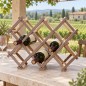 Wooden World - Folding Beech Wood Wine Rack for 10 Bottles