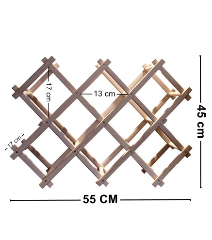 Wooden World - Folding Beech Wood Wine Rack for 10 Bottles
