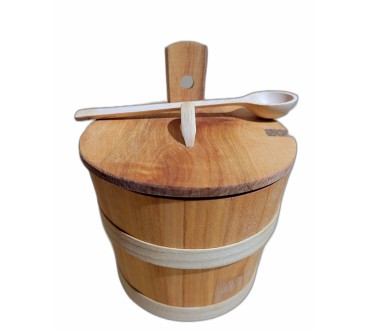 Wooden Sugar Bowl with Lid and Spoon – Beechwood Container