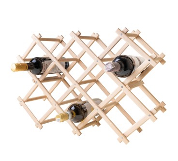 Folding Beech Wood Wine Rack for 10 Bottles | Wooden World