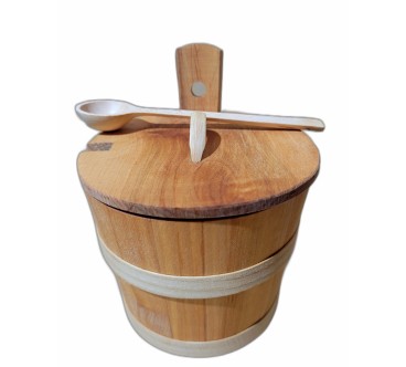 Wooden Sugar Bowl with Lid and Spoon – Beechwood Container