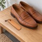 Wooden World - Beech Wood Pocket Travel Shoe Horn 12 cm with Hanging Cord