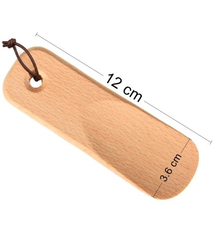 Wooden World - Beech Wood Pocket Travel Shoe Horn 12 cm with Hanging Cord