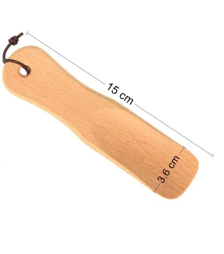 Wooden World - Small Beech Wood Travel Shoe Horn 15 cm with Hanging Cord