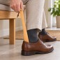 Wooden World - Compact Beech Wood Shoehorn 27 cm with Hanging Loop