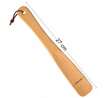 Wooden World - Compact Beech Wood Shoehorn 27 cm with Hanging Loop