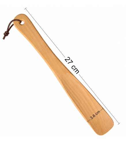 Wooden World - Compact Beech Wood Shoehorn 27 cm with Hanging Loop