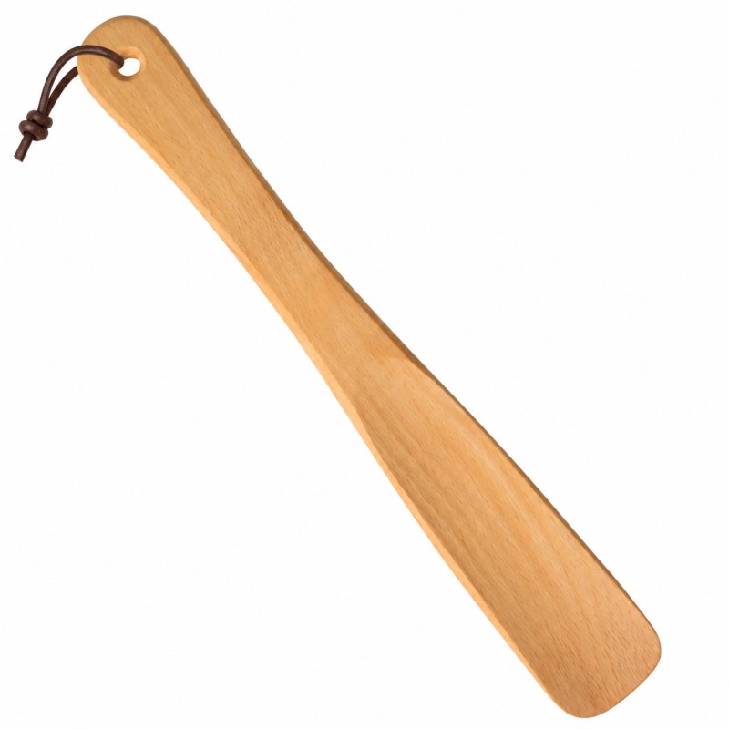 Wooden World - Compact Beech Wood Shoehorn 27 cm with Hanging Loop