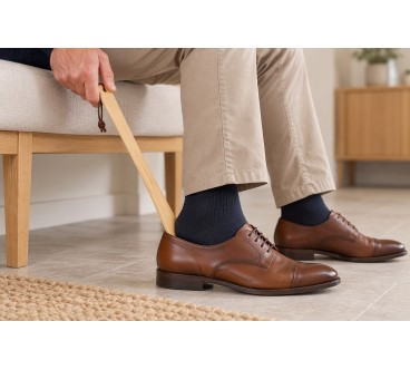 Wooden Shoehorn 37 cm with Hanging Loop | Wooden World