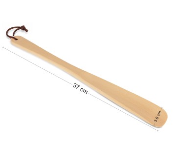 Wooden World - Wooden Shoehorn 37 cm, Unfinished Beech with Hanging Loop