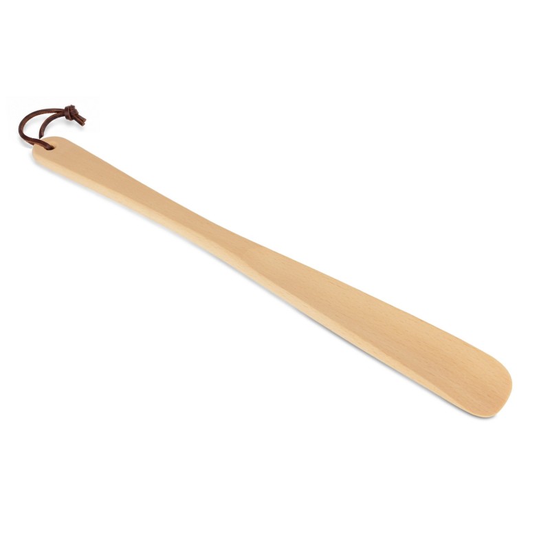 Wooden World - Wooden Shoehorn 37 cm, Unfinished Beech with Hanging Loop