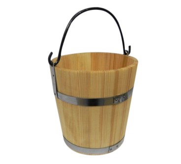 Fir Wood Bucket 10L with Metal Handle – Wooden World