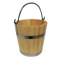 Fir Wood Bucket 10L with Metal Handle – Decorative and Functional Wooden Pail with Steel Bands
