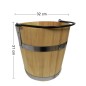 Fir Wood Bucket 15L with Metal Handle – Large Decorative and Functional Wooden Pail with Steel Bands