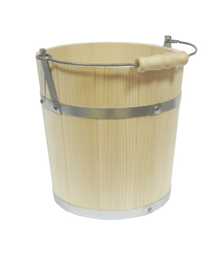 Premium Fir Wood Bucket 5L with Metal Handle – Wooden World