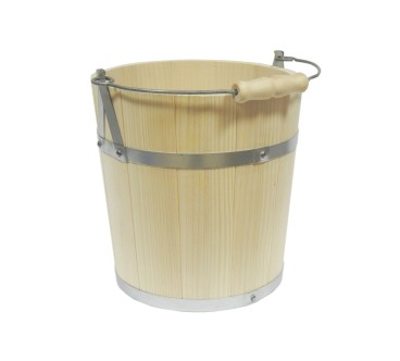 Premium Fir Wood Bucket 8L with Metal Handle – Wooden World