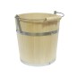 Premium Fir Wood Bucket 8L with Metal Handle and Wooden Grip – Decorative and Functional Wooden Pail