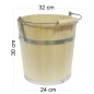 Premium Fir Wood Bucket 8L with Metal Handle and Wooden Grip – Decorative and Functional Wooden Pail