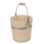 Premium Fir Wood Bucket 12L with Metal Handle and Wooden Grip – Large Decorative and Functional Wooden Pail