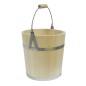 Premium Fir Wood Bucket 12L with Metal Handle and Wooden Grip – Large Decorative and Functional Wooden Pail