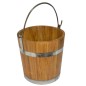 Oak Wooden Bucket 12 L with Metal Bands – Durable Rustic Container for Kitchen, Storage and Decoration