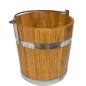 Oak Wooden Bucket 12 L with Metal Bands – Durable Rustic Container for Kitchen, Storage and Decoration