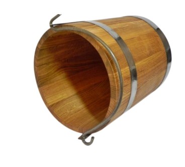 Oak Wooden Bucket 12 L – Durable Traditional Container with Metal Bands
