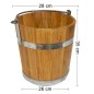 Oak Wooden Bucket 12 L with Metal Bands – Durable Rustic Container for Kitchen, Storage and Decoration