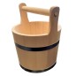 Wooden Bucket with Handle 7 L – Durable Rustic Container with Ergonomic Grip for Kitchen, Storage, Garden and Decoration