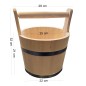 Wooden Bucket with Handle 7 L – Durable Rustic Container with Ergonomic Grip for Kitchen, Storage, Garden and Decoration