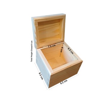 Small Wooden Tea Box – 1 Compartment – Natural Pine – Handmade in UK – Smooth Raw Finish – Storage for Tea, Herbs