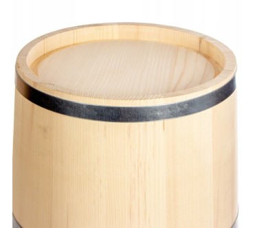 Wooden World 5L Wooden Fermentation Bucket – Natural Fir Barrel with 19.5 cm Pressing Lid