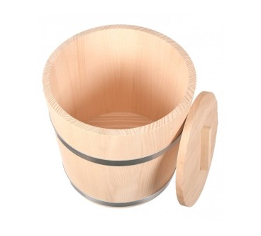 Wooden World 5L Wooden Fermentation Bucket – Natural Fir Barrel with 19.5 cm Pressing Lid