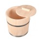 5L Wooden Fermentation Bucket with Pressing Lid – Natural Fir Barrel for Pickling, Sauerkraut, Storage and Decorative Use
